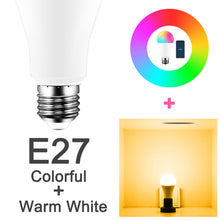 Load image into Gallery viewer, E27 B22 Wifi Smart LED Light Bulb 15W Intellegent Warn Lighting Dimmable LED Lamp App Control Work with Alexa Google Assistant