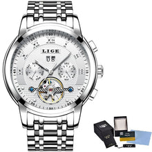 Load image into Gallery viewer, LIGE Mens Watches Fashion Top Brand Luxury Business Automatic Mechanical Watch Men Casual Waterproof Watch Relogio Masculino+Box