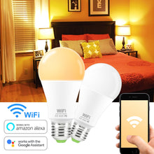 โหลดรูปภาพลงในเครื่องมือใช้ดูของ Gallery 15W Smart WiFi Light Bulb E27 B22 Dimmable LED Lamp APP Smart Wake up Night Light Compatible with Amazon Alexa Google Home