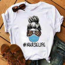 Load image into Gallery viewer, New Fashion Women T Shirt Leopard Face Mask Eyelash Print Tee Shirt Female Short Sleeve Tops Tee Harajuku T-shirts 90s Girls Tee