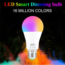 Load image into Gallery viewer, WiFi Smart Light Bulb 15W RGB Lamp E27 B22 Dimmable Smart Bulb Voice Control Magic Lamp AC110V 220V Work with Amazon/Google Home