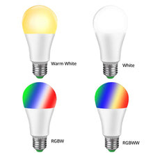 Load image into Gallery viewer, WiFi Ampoule LED E27 E14 B22 15W RGBW Smart Light Bulb Cellphone Remote Dimmable Intelligent WiFi Lamp Alexa Google Assistant