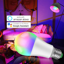 Load image into Gallery viewer, WiFi Ampoule LED E27 E14 B22 15W RGBW Smart Light Bulb Cellphone Remote Dimmable Intelligent WiFi Lamp Alexa Google Assistant