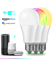 Load image into Gallery viewer, WiFi Ampoule LED E27 E14 B22 15W RGBW Smart Light Bulb Cellphone Remote Dimmable Intelligent WiFi Lamp Alexa Google Assistant