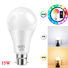 Load image into Gallery viewer, 15W WiFi Smart Light Bulb B22 E27 LED RGB Lamp Alexa Google Home 85-265V RGB+White Dimmable Timer Function Magic Bulb Dropship