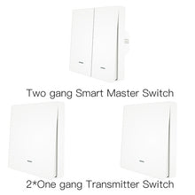 Load image into Gallery viewer, WiFi Smart Push Button Switch 2-Way RF433 Wall Panel Transmitter Kit Smart life Tuya App Control Works with Alexa Google Home