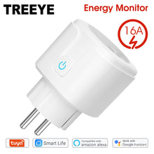 Load image into Gallery viewer, WiFi Smart Plug 16A EU US Socket Tuya Smart Life APP Work with Alexa Google Home Assistant Voice Control Power Monitor Timing