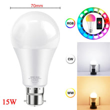 Load image into Gallery viewer, Tuya Smart Light Bulb 15w Color Changing WiFi Light E27 B22 RGB LED Bulb Dimmable Alexa Compatible Smart Life APP Google