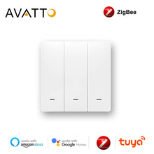 將圖片載入圖庫檢視器 AVATTO Tuya Zigbee Switch With / No Neutral,Smart Wireless EU Standard 2 Ways Control Light Switche work with Alexa, Google Home