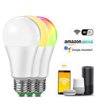 Load image into Gallery viewer, E27 B22 LED Wifi Smart Light Bulbs 15W RGB Dimmable 85-265v Intelligent App Controlled Alexa Compatible Google Assistant Bulbs