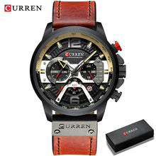 Load image into Gallery viewer, CURREN Casual Sport Watches for Men Blue Top Brand Luxury Military Leather Wrist Watch Man Clock Fashion Chronograph Wristwatch