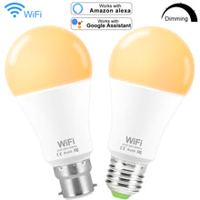 Load image into Gallery viewer, AC85-265V 15W Smart WiFi Led Bulb E27 B22 Dimmable Color Changing RGB Light Bulb Works With Alexa Google Home No Hub Required
