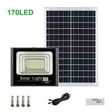 將圖片載入圖庫檢視器 45W 44 LEDs 170 LEDs Solar Panel Garden Lamp Outdoor Waterproof IP67 Spot Security Flood Wall Lamp with Wireless Remote
