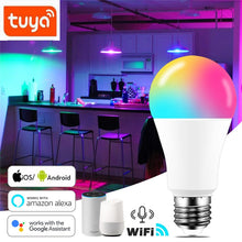Load image into Gallery viewer, 15W WiFi Smart Light Bulb B22 E27 LED RGB Lamp Work with Alexa/Google Home 85-265V RGB+White Dimmable Timer Function Magic Bulb