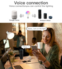 Load image into Gallery viewer, 15W WiFi Smart Light Bulb,B22/E27 LED RGB Lamp,Work with Alexa/Google Home 85-265V RGB+White Dimmable Timer Function Bulb