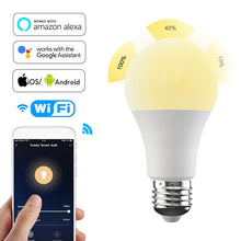 Load image into Gallery viewer, E27B22 15W WiFi Smart Light Bulb LED RGB Lamp Work With Alexa/Google Home 220/110V RGB+White Dimmable Timer Bulb Voice Control
