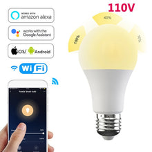 Load image into Gallery viewer, E27B22 15W WiFi Smart Light Bulb LED RGB Lamp Work With Alexa/Google Home 220/110V RGB+White Dimmable Timer Bulb Voice Control