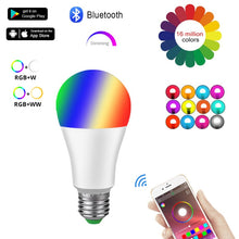 Load image into Gallery viewer, Dimmable E27 B22 LED Lamp RGB 15W WIFI Smart Bulb Bluetooth APP Control RGBWW Light Bulb 85-265V For Home