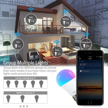 將圖片載入圖庫檢視器 1PC 15W WiFi Smart Light Bulb B22 E27 LED RGB Lamp Work With Alexa Google Home White Dimmable Timer Function Magic Bulb Hot Sale