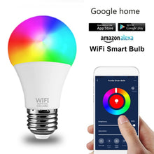 將圖片載入圖庫檢視器 1PC 15W WiFi Smart Light Bulb B22 E27 LED RGB Lamp Work With Alexa Google Home White Dimmable Timer Function Magic Bulb Hot Sale