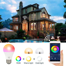 Load image into Gallery viewer, Dimmable 15W B22 E27 WiFi Smart Light LED RGB Lamp TUYA App with Alexa Google Assistant Control Wake up Smart Lamp Night Light