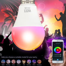 Load image into Gallery viewer, Dimmable 15W B22 E27 WiFi Smart Light LED RGB Lamp TUYA App with Alexa Google Assistant Control Wake up Smart Lamp Night Light