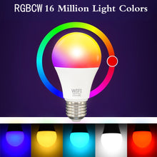 Load image into Gallery viewer, Dimmable 15W B22 E27 WiFi Smart Light LED RGB Lamp TUYA App with Alexa Google Assistant Control Wake up Smart Lamp Night Light