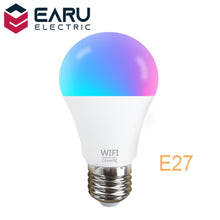 Load image into Gallery viewer, Dimmable 15W B22 E27 WiFi Smart Light LED RGB Lamp TUYA App with Alexa Google Assistant Control Wake up Smart Lamp Night Light