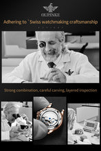 Load image into Gallery viewer, Top Brand OUPINKE Luxury Mechanical Watch Men Automatic Brown Leather Casual Waterproof Sport Moon Phase Wristwatch Reloj Hombre