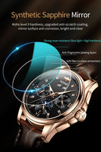 Load image into Gallery viewer, Top Brand OUPINKE Luxury Mechanical Watch Men Automatic Brown Leather Casual Waterproof Sport Moon Phase Wristwatch Reloj Hombre