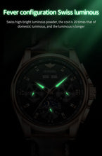 Load image into Gallery viewer, Top Brand OUPINKE Luxury Mechanical Watch Men Automatic Brown Leather Casual Waterproof Sport Moon Phase Wristwatch Reloj Hombre