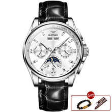 Load image into Gallery viewer, Top Brand OUPINKE Luxury Mechanical Watch Men Automatic Brown Leather Casual Waterproof Sport Moon Phase Wristwatch Reloj Hombre