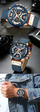 Load image into Gallery viewer, CURREN Casual Sport Watches for Men Blue Top Brand Luxury Military Leather Wrist Watch Man Clock Fashion Chronograph Wristwatch