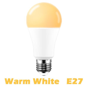 E27 B22 Wifi Smart LED Light Bulb 15W Intellegent Warn Lighting Dimmable LED Lamp App Control Work with Alexa Google Assistant