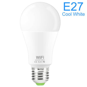 15W WiFi Smart Bulb E27 B22 110V 220V 2835 Dimmable Wireless WiFi Remote Control Lamp Light Work With Amazon Alexa Google Home