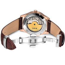 Load image into Gallery viewer, Reloj LIGE Men Watch Mechanical Tourbillon Luxury Fashion Brand Leather Male Sport Watches Men Automatic Watch Relogio Masculino
