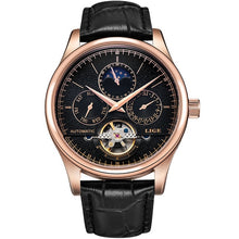 โหลดรูปภาพลงในเครื่องมือใช้ดูของ Gallery Reloj LIGE Men Watch Mechanical Tourbillon Luxury Fashion Brand Leather Male Sport Watches Men Automatic Watch Relogio Masculino
