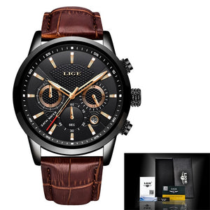 Reloj LIGE Men Watch Mechanical Tourbillon Luxury Fashion Brand Leather Male Sport Watches Men Automatic Watch Relogio Masculino