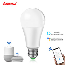โหลดรูปภาพลงในเครื่องมือใช้ดูของ Gallery WiFi Lamp 15W Ampoule LED E27 Smart Light Bulb B22 Intelligent ampolleta wifi lampada Alexa Google Assistent Echo App Control
