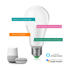 Load image into Gallery viewer, E27 B22 Wifi Smart LED Bulb 15W Intellegent Warn Lighting Dimmable LED Lamp App Control Work with Alexa Google Assistant
