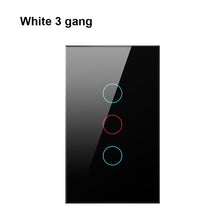 Load image into Gallery viewer, AVATTO Tuya US Wifi Wall Switch, Smart Light Switch, Glass Panel Touch-Sensor interruptor 1/2/3 Gang Work with Alexa,Google Home
