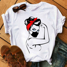 Load image into Gallery viewer, New Fashion Women T Shirt Leopard Face Mask Eyelash Print Tee Shirt Female Short Sleeve Tops Tee Harajuku T-shirts 90s Girls Tee

