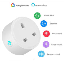 Load image into Gallery viewer, WiFi Smart Wireless Plug EU US UK Adaptor Remote Voice Control Power Energy Monitor Outlet Timer Socket for Alexa Google Home
