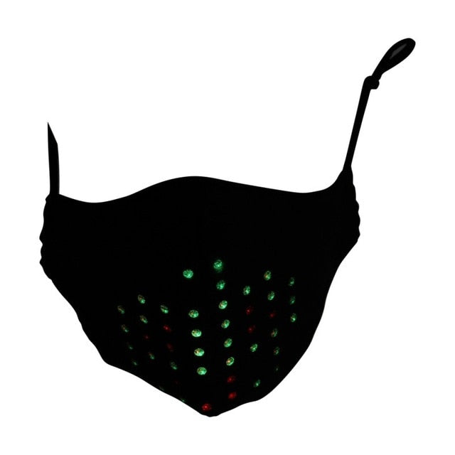 Rave Party - Halloween Voice Control Mask Dynamic Talking Faux Face Mask Breathable Adjustable Rubber Elastic Tendon Ear Loop
