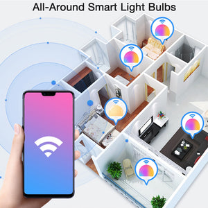 WiFi Smart Light Bulb 15W RGB Lamp E27 B22 Dimmable Smart Bulb Voice Control Magic Lamp AC110V 220V Work with Amazon/Google Home