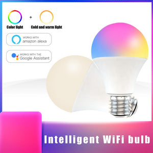 15W Smart Light Bulb Dimmable WiFi LED Lamp E27 B22 Color Changing Lamp RGB Magic Bulb 110V 220V Alexa Google Home App Control