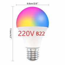 Load image into Gallery viewer, 15W Smart Light Bulb Dimmable WiFi LED Lamp E27 B22 Color Changing Lamp RGB Magic Bulb 110V 220V Alexa Google Home App Control
