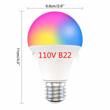 Load image into Gallery viewer, 15W Smart Light Bulb Dimmable WiFi LED Lamp E27 B22 Color Changing Lamp RGB Magic Bulb 110V 220V Alexa Google Home App Control
