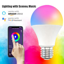 โหลดรูปภาพลงในเครื่องมือใช้ดูของ Gallery 15W Smart Light Bulb Dimmable WiFi LED Lamp E27 B22 Color Changing Lamp RGB Magic Bulb 110V 220V Alexa Google Home App Control
