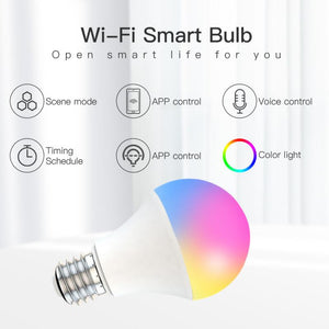 15W Smart Light Bulb Dimmable WiFi LED Lamp E27 B22 Color Changing Lamp RGB Magic Bulb 110V 220V Alexa Google Home App Control